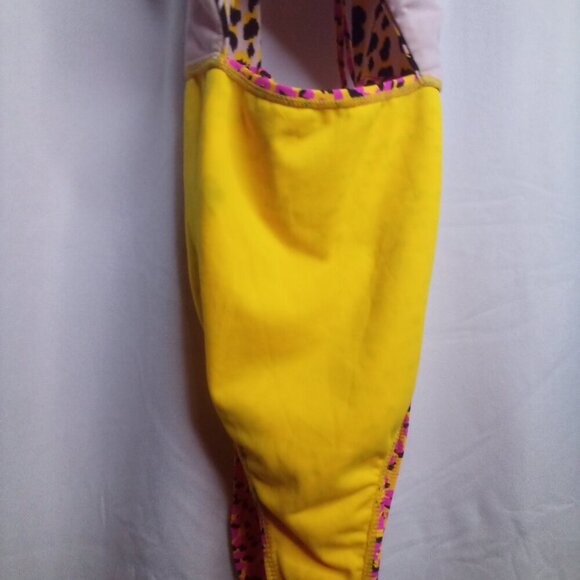 Arizona Jeans Co. Swimsuit L Women One Piece High Cut Animal Print Colorful - Picture 2 of 14